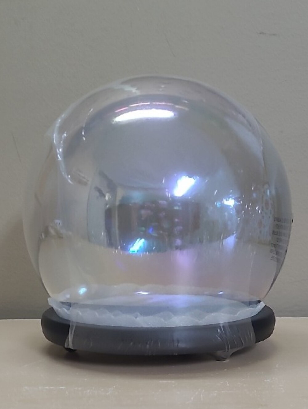 Ashland Halloween Clear Glass Crystal Ball Cloche with Black Base 6.4"x6.8" NWT